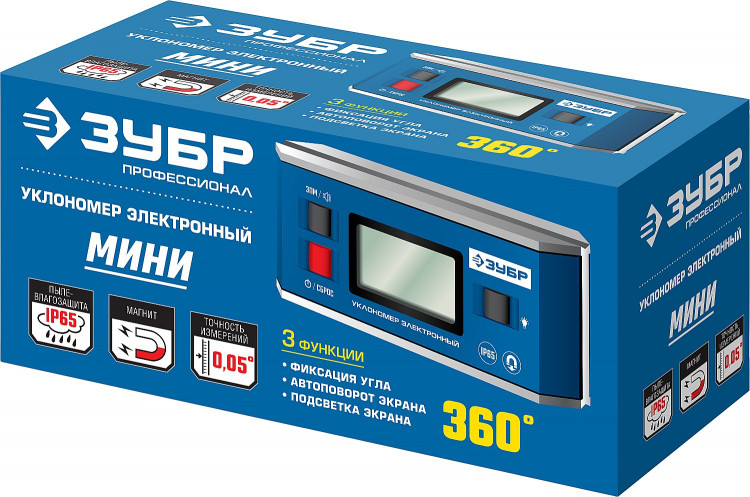 Магнитный уровень-уклономер электронный ЗУБР 34745_z01