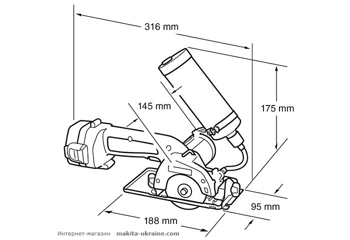 Аккумуляторная пила для плитки/стекла MAKITA 4191DWA