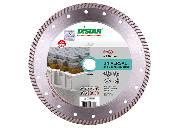 Алмазный диск DISTAR 1A1R Turbo 230 Bestseller Universal