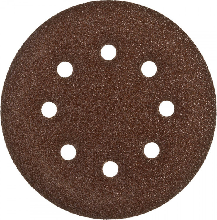 Круги шлифовальные на липучке из абразивной бумаги 150 мм ЗУБР 150 мм 8 отв. Р60