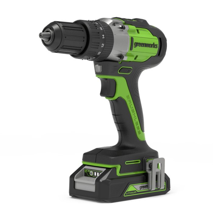 Дрель-шуруповерт ударная аккумуляторная Greenworks GD24DD60 с АБ 2А.ч и ЗУ