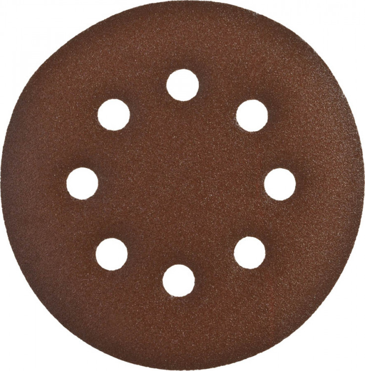 Круги шлифовальные на липучке из абразивной бумаги 125 мм ЗУБР 125 мм 8 отв. Р180