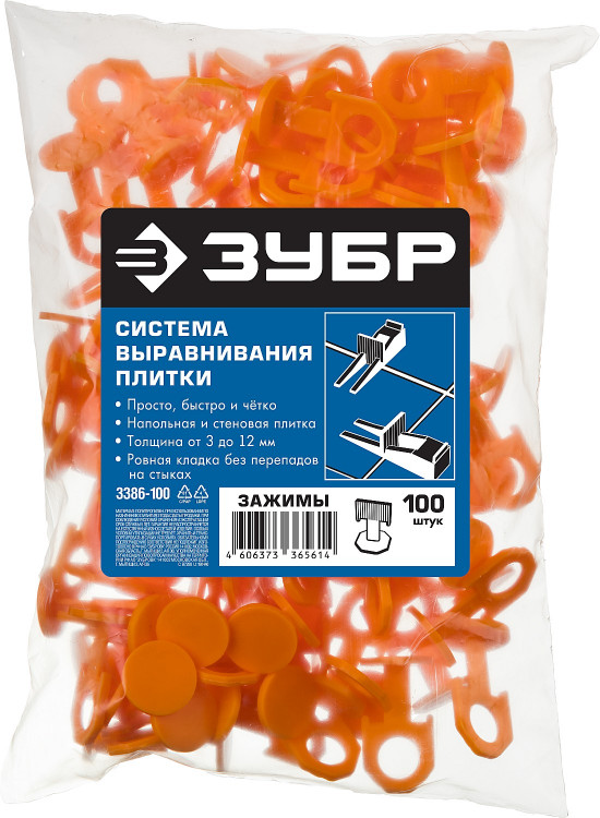 Зажим для системы выравнивания плитки ЗУБР 3386-100