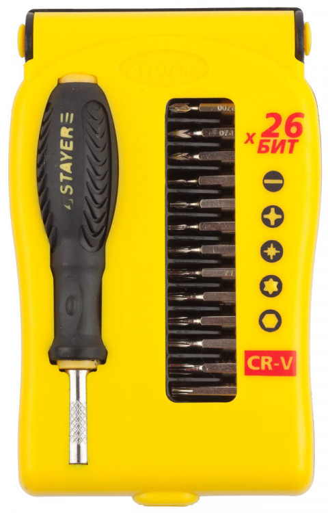 Отвертка-битодержатель для точных работ STAYER 25614-H28