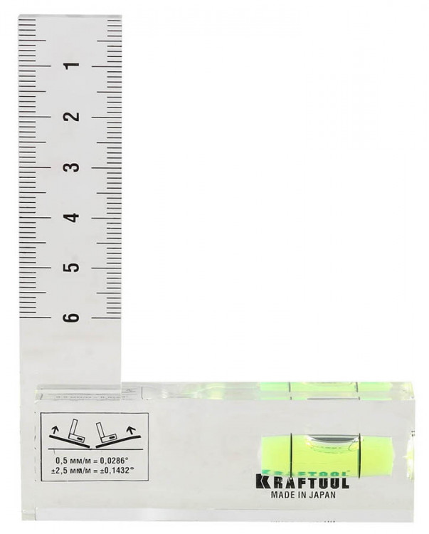 Угольник-уровень KRAFTOOL CRYSTAL 1-34867