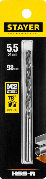 Сверло STAYER 29602-5.5