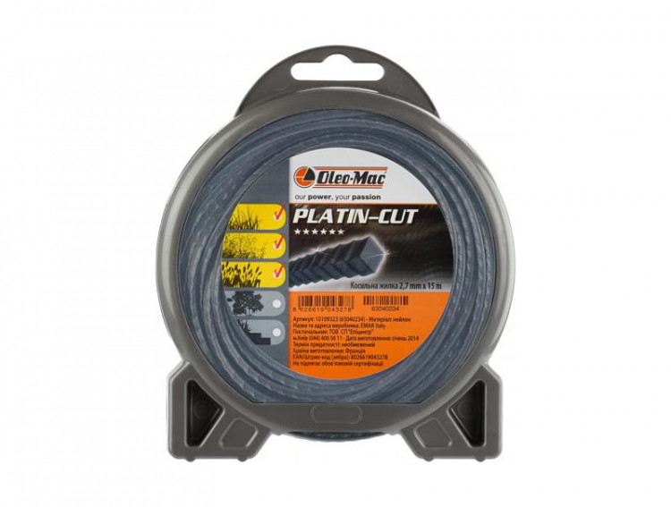 Профессиональная косильная жилка OLEO-Mac Platin Cut 3,5 x 32 м