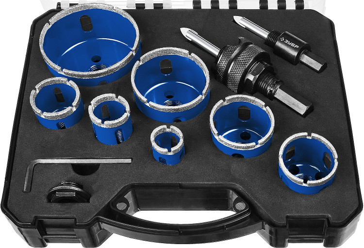 Набор алмазных коронок с оснасткой ЗУБР 29870-H7_z01