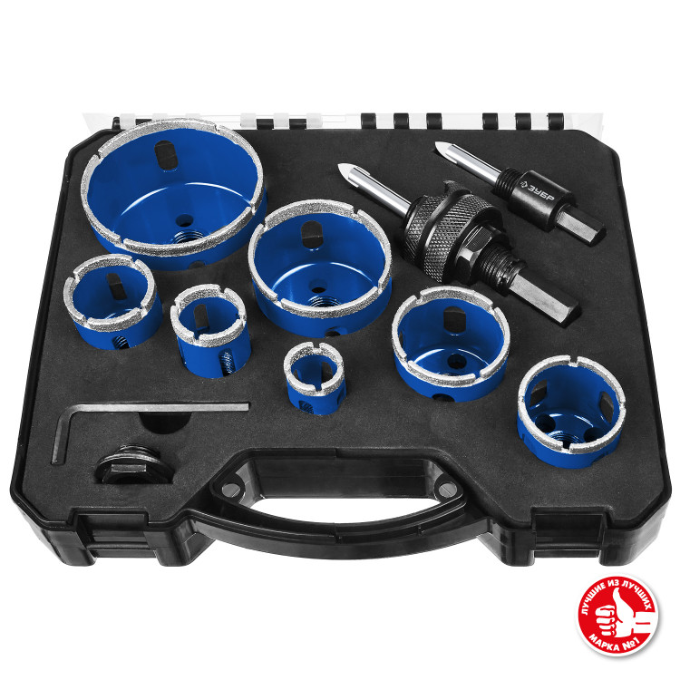 Набор алмазных коронок с оснасткой ЗУБР 29870-H7_z01