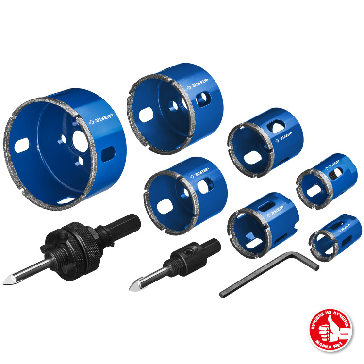 Набор алмазных коронок с оснасткой ЗУБР 29870-H7_z01