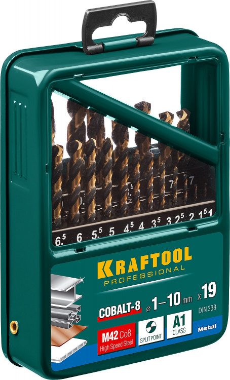 Набор сверл по металлу KRAFTOOL 29656-H19