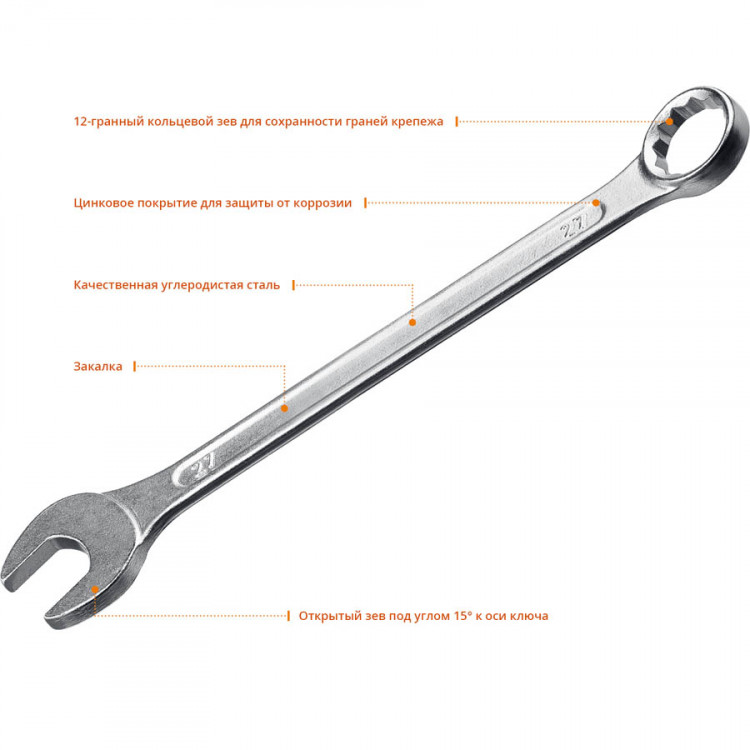 Комбинированный гаечный ключ СИБИН 27089-27