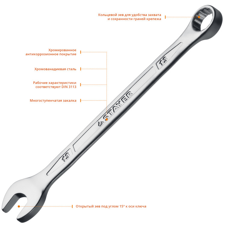 Комбинированный гаечный ключ STAYER 27081-13_z01