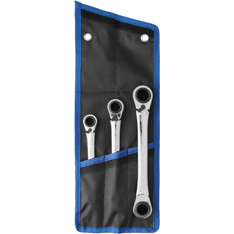 Набор накидных гаечных ключей трещоточных ЗУБР 27105-H3