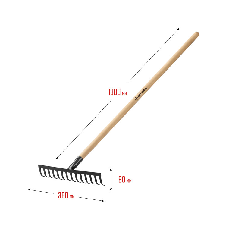 Грабли прямые садовые GRINDA 39583-14