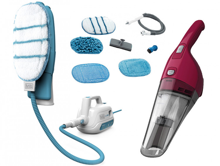 Пароочиститель+пылесос BLACK&DECKER FSH10SMP+NVB115WA