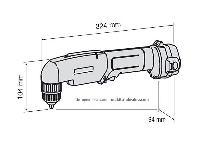 Аккумуляторная угловая дрель MAKITA DA312DWAE