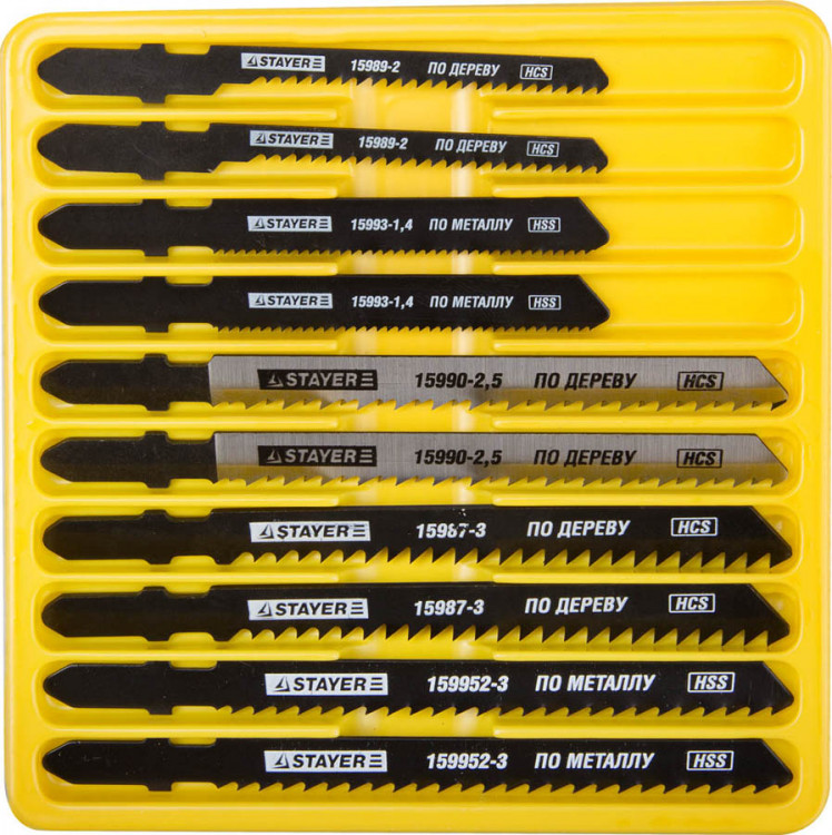 Полотна STAYER 15981-H10-3 применяются на электрическом лобзике для резки тонколистового металла и цветных металлов