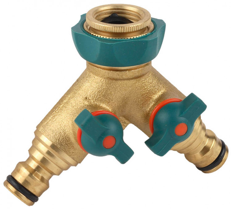 Распределитель двухканальный (резьба внешняя-соединитель) RACO 4244-55132B