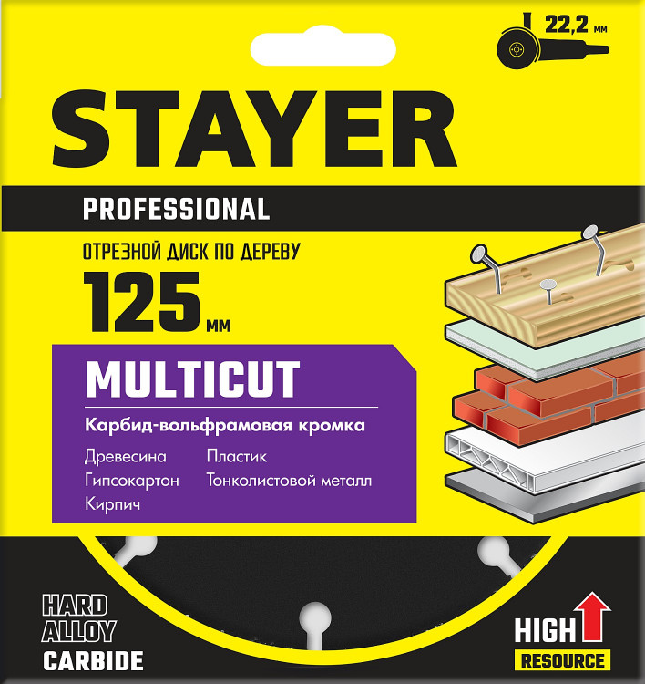 Отрезной диск для УШМ STAYER 36860-125