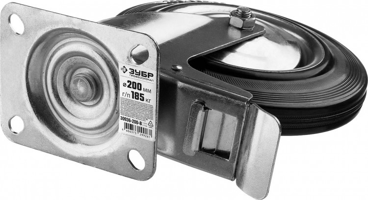 Колесо поворотное c тормозом ЗУБР 30936-200-B применяются для перемещения тележек и легковесного оборудования. Рекомендуется для полов с неровностями и препятствиями