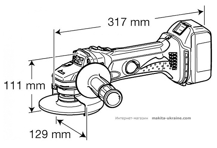 Аккумуляторная болгарка MAKITA BGA450Z