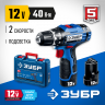 Аккумуляторная дрель шуруповерт ЗУБР DL-12 A5