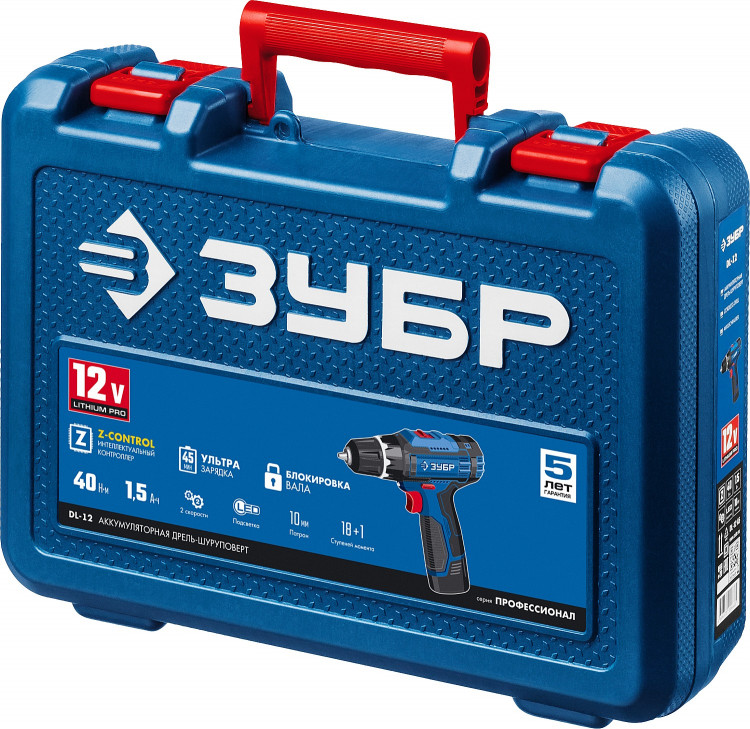 Аккумуляторная дрель шуруповерт ЗУБР DL-12 A5