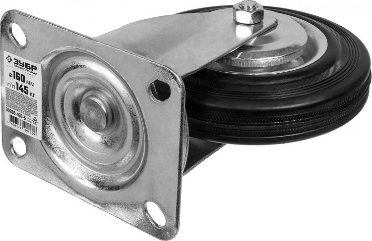 Колесо поворотное ЗУБР 30936-160-S применяются для перемещения тележек и легковесного оборудования. Рекомендуется для полов с неровностями и препятствиями