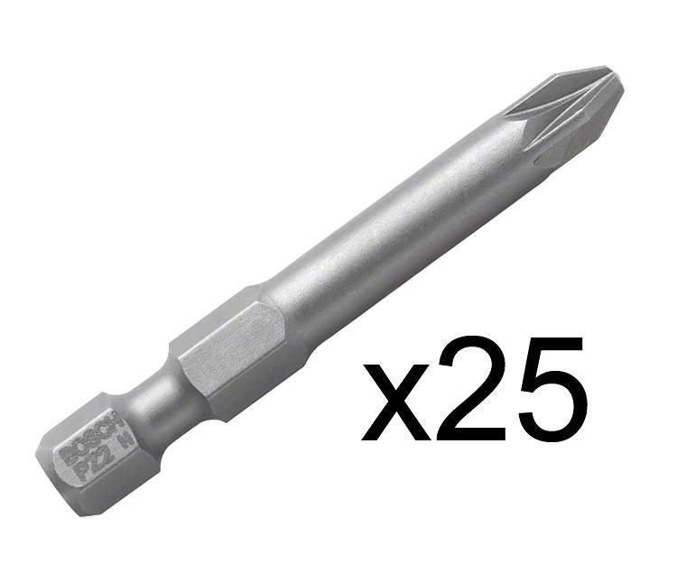 Биты Bosch Extra-Hard, 49 мм PZ2 25 шт.