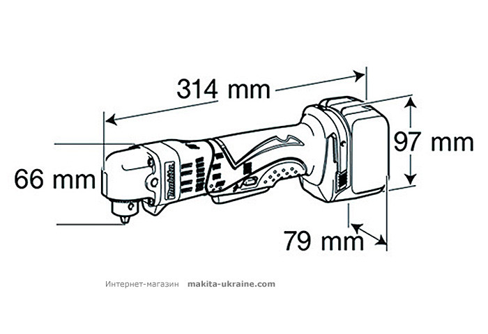 Аккумуляторная угловая дрель MAKITA DDA340Z