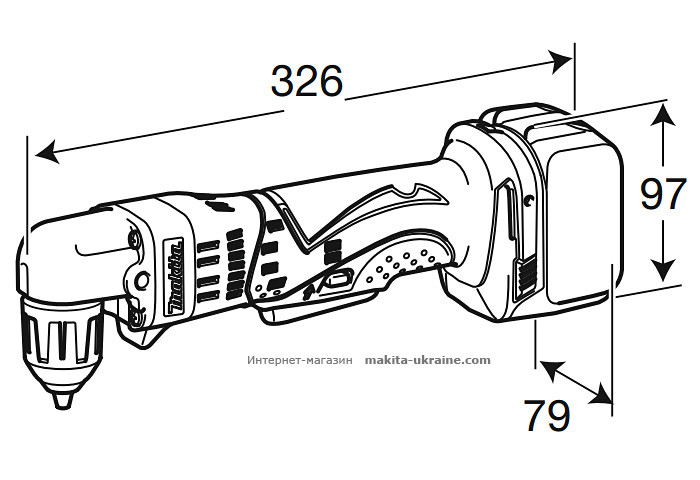 Аккумуляторная угловая дрель MAKITA DDA341RFE