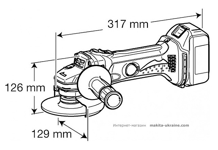 Аккумуляторная болгарка MAKITA DGA452RFJ