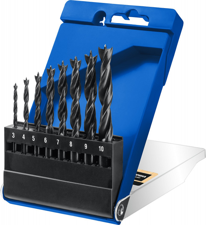 Набор спиральных сверл по дереву ЗУБР 29421-H8_z01