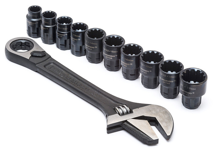 Ключ со сменными головками и разводным ключом MAKITA B-65458