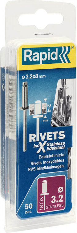 Заклепки из нержавеющей стали RAPID 5000393