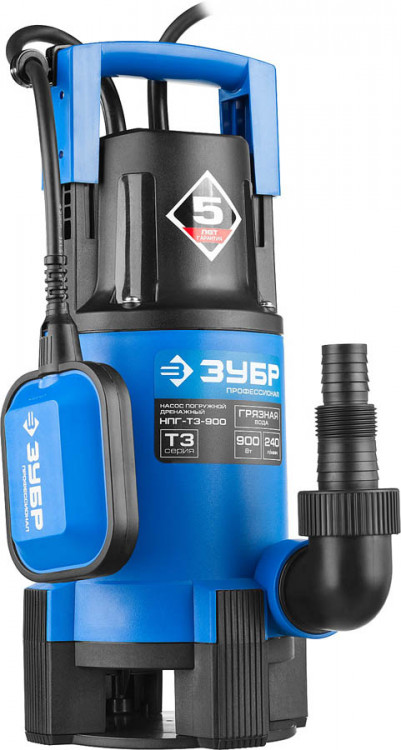 Насос дренажный погружной для грязной воды ЗУБР НПГ-Т3-900