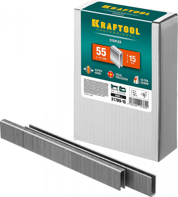 Скобы тип 55 KRAFTOOL 31789-15