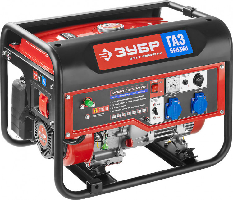 Двухтопливный электрогенератор ЗУБР ЗЭСГ-3500-М2
