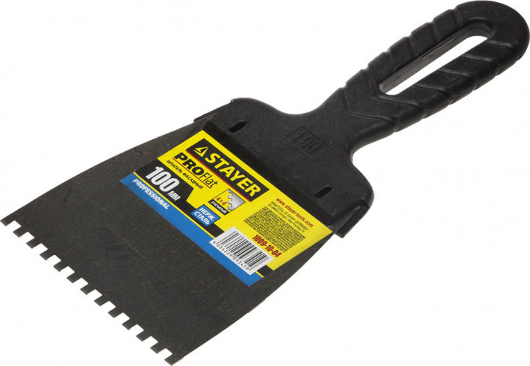 Шпатель зубчатый STAYER 1009-10-04