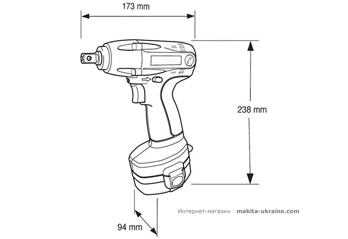 Аккумуляторный ударный гайковерт MAKITA 6934FDWDE