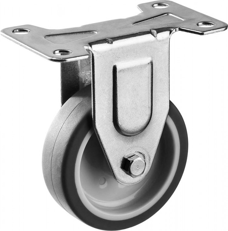 Колесо неповоротное ЗУБР 30946-75-F применяются для перемещения тележек и легковесного оборудования. Рекомендуется для полов с неровностями и препятствиями