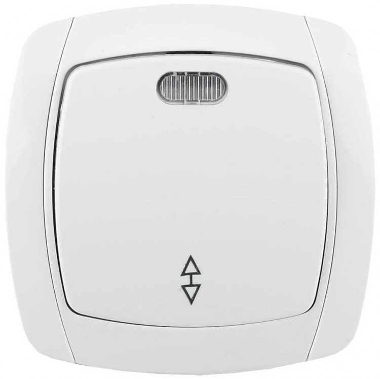 Проходной одноклавишный выключатель с индикатором СВЕТОЗАР CITY LIGHT SV-54238-W