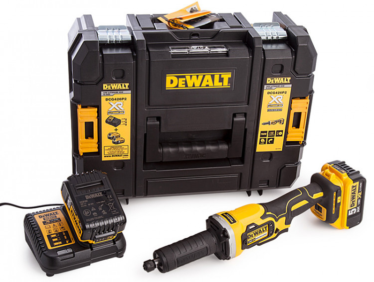 Аккумуляторная прямошлифовальная машина DeWALT DCG426P2