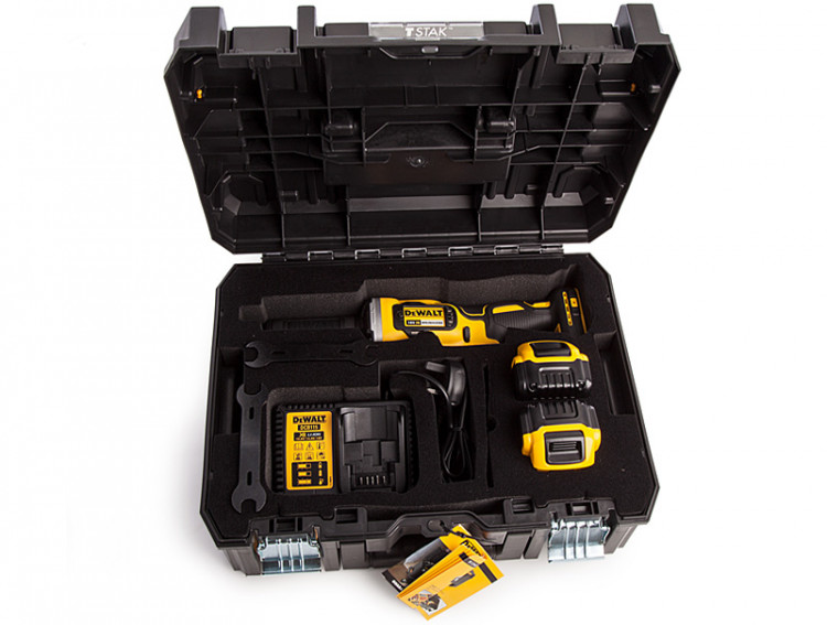 Аккумуляторная прямошлифовальная машина DeWALT DCG426P2