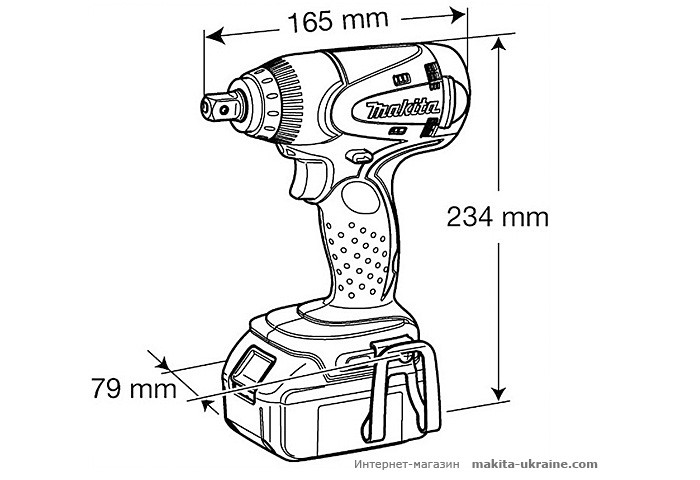 Аккумуляторный ударный гайковерт MAKITA BTW250RFE