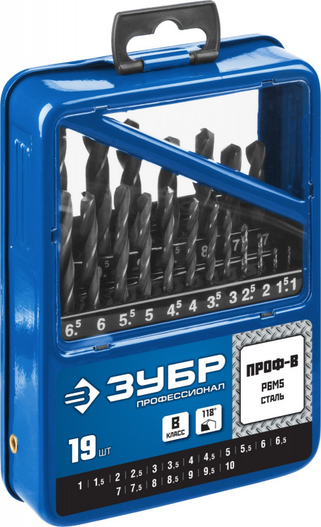 Набор сверел Зубр 29621-H19