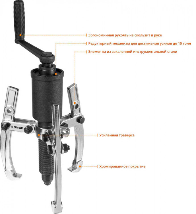 Съемник редукторный универсальный ЗУБР 43301-10