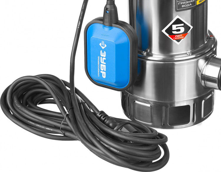 Насос дренажный погружной для грязной воды ЗУБР НПГ-Т3-750-С