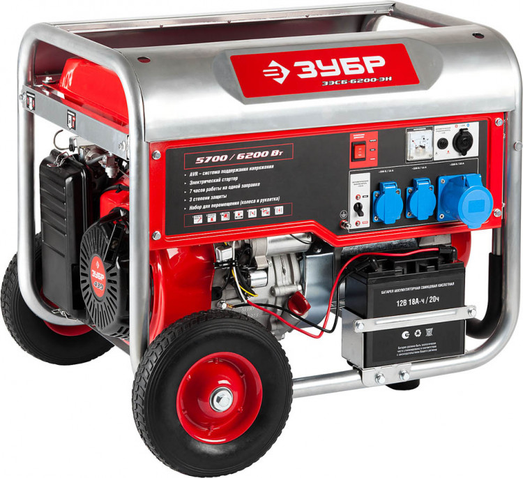 Бензиновый электрогенератор ЗУБР ЗЭСБ-6200-ЭН